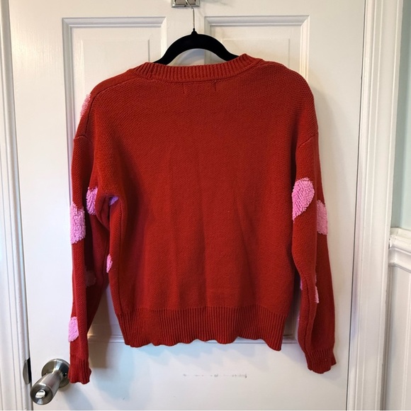 32 Degrees Red and Pink Heart Cardigan Sweater - Picture 2 of 6